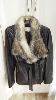 Кожаная утепленная куртка