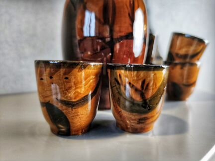 Графин и 6 стопок, керамика