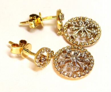 Золотые серьги 585 пробы с бриллиантами