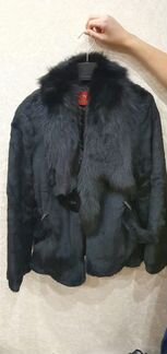 Шуба бобрик+чернобурка