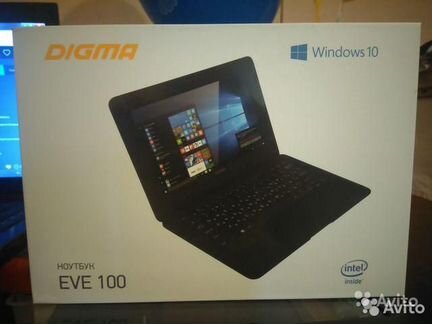 Мини ноутбук Digma EVE-100, 10.1д., 2/32 Гб Win-10