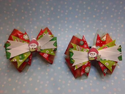 Бантики для волос новогодние