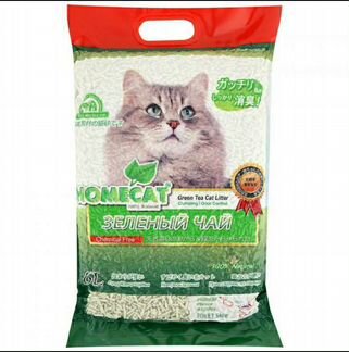 Наполнитель Homecat Эколайн зеленый чай комкующийс