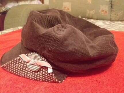 Кепка на девочку 5-12 лет.Новая.Вельвет.Теплая