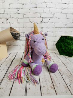 Вязаная игрушка Единорог. Амигуруми