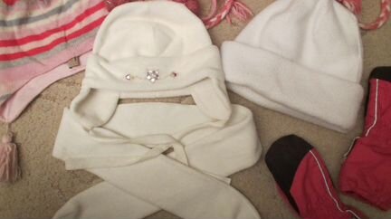 Шапки и шарф для девочки на 6-8