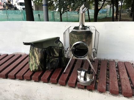 Печка туристическая с экраном