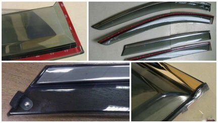 Дефлекторы-с-Нерж.Молдингом Renault+др.-Модельные*