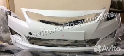 Бампер Солярис Hyundai Solaris рестайл белого цвет