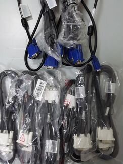 Кабеля vga, питания, SATA cable, Еthеrnet, dvd при