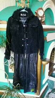 Двойка велюр с эфф. кожи/мех. Gold Star. Стамбул