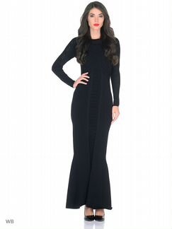 Чёрное бандажное платье в пол Love republic