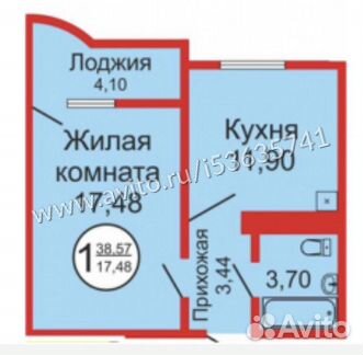 1-к квартира, 38.6 м², 10/17 эт.
