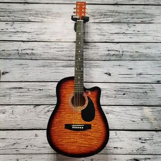 Фольковая гитара с вырезом, цвет санберст homag/SB