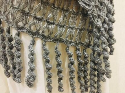 Палантин Ежик в тумане ручная работа разм.60смх2м