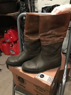 Резиновые сапоги каучук с кожаным подкладом 43-44