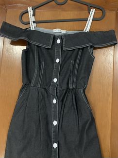 Джинсовое платье темно-серого цвета