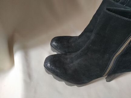 Ботильоны vic matie на высоком каблуке черные замш