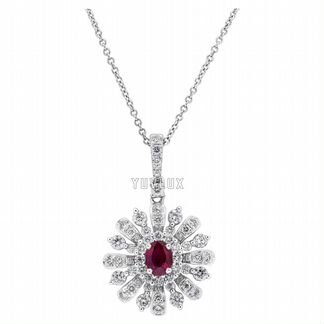 Золотая подвеска с рубином и бриллиантами 0.8 ct