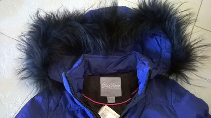 Пуховик приталенный для девочки (мех)