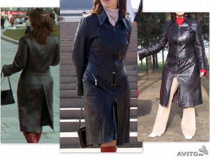 Стильный кожаный френч (плащ)