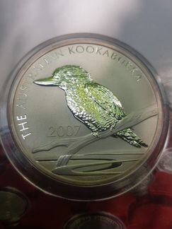 Австралия кукабарра 2 доллара 2007,Ag 2 oz,редкая