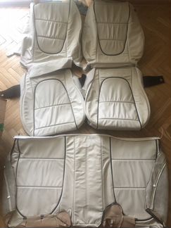 Кожаная обивка Jaguar X358 Portfolio Ivory/Navy