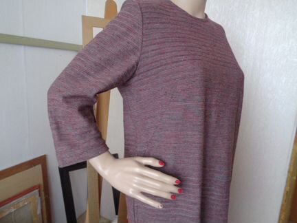 Платье вязаный трикотаж меланжевый полушерсть