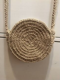 Круглая сумка из джута