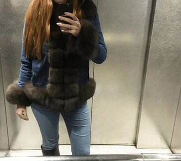 Джинсовка с мехом песца