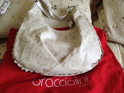 Новая большая кожаная сумка braccialini