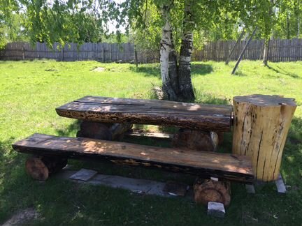 Столы и лавки из массива