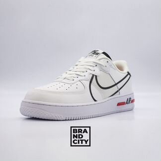 Nike Air Force 1 React White Black Red