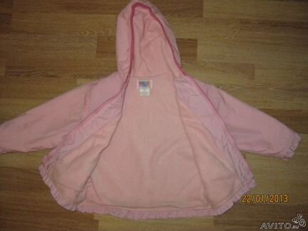 Куртка утепленная на флисе для девочки 2 лет, осен
