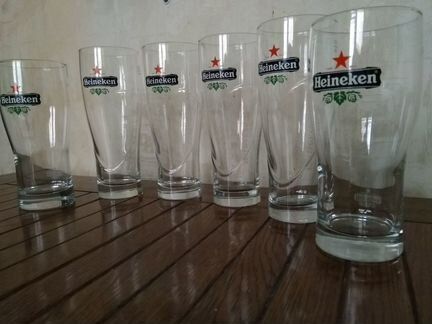 Бокалы пивные новые Guiness,Heineken,Velvet,Edelw