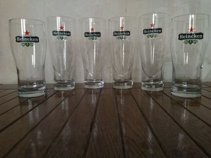 Бокалы пивные новые Guiness,Heineken,Velvet,Edelw
