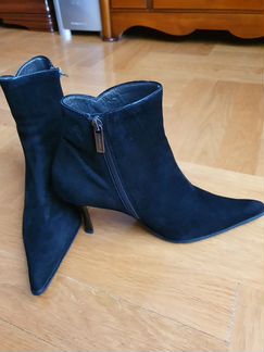 Ботильоны замшевые черные женские