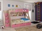 Кровать детская двухъярусная с лестницей и ящиками