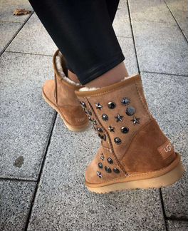 Угги замша кожа натуральные с фурнитурой